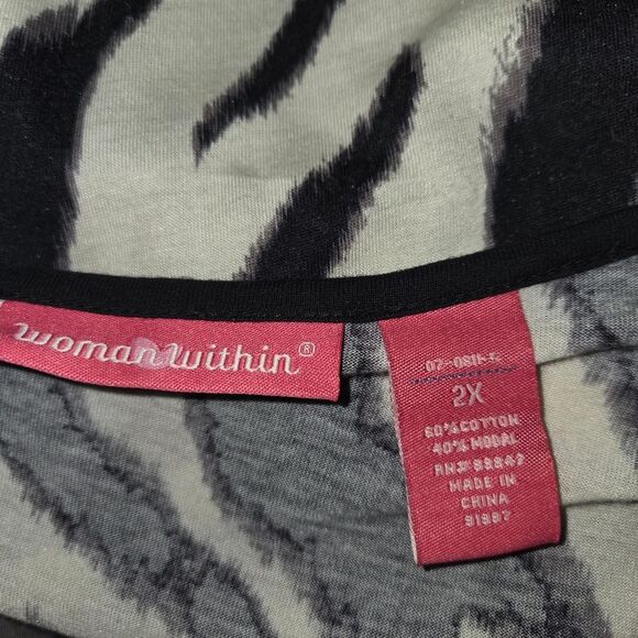 Woman Within Long Sleeve Zebra Tunic Top Size 2x - Picture 4 of 4